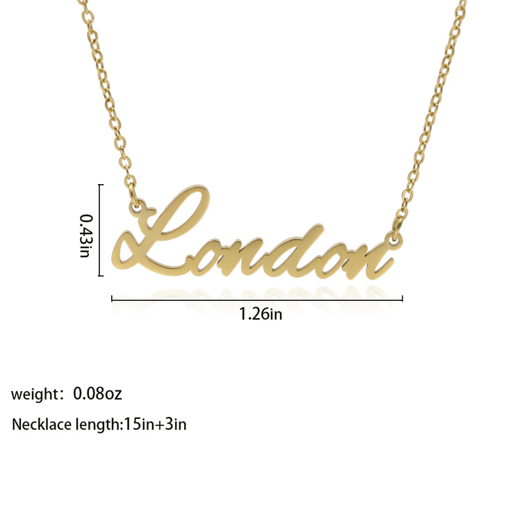 Fashion English Name Stainless Steel Necklace display picture 10