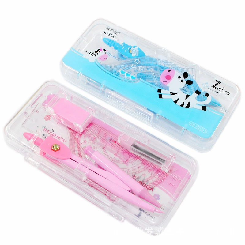 Aosidu Crystal в штучной упаковке студенческие компасы принадлежности для геометрического рисования набор из 7 предметов костюм линейки 7012