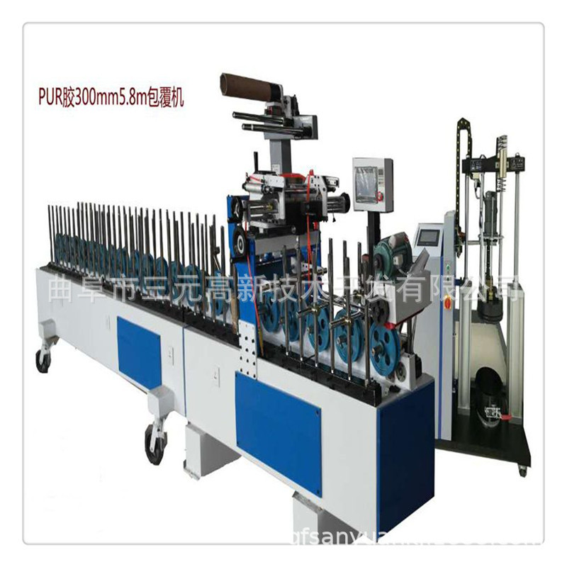 全自动热胶实木皮包覆机 三元热销门套线包覆机 门框包覆机