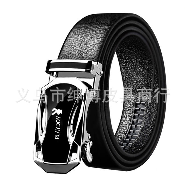 Young Man's Belt, Men's Wide Waistband, Versatile Automatic Buckle, Youth Business Fashion, Korean Style Casual Pants Belt 5
