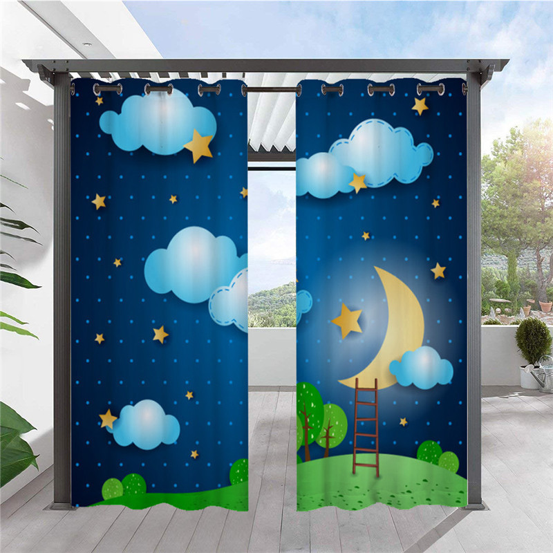 3D digital personality direct supply cross-border hot waterproof outdoor shading to map now do Starry Sky series fabric curtains
