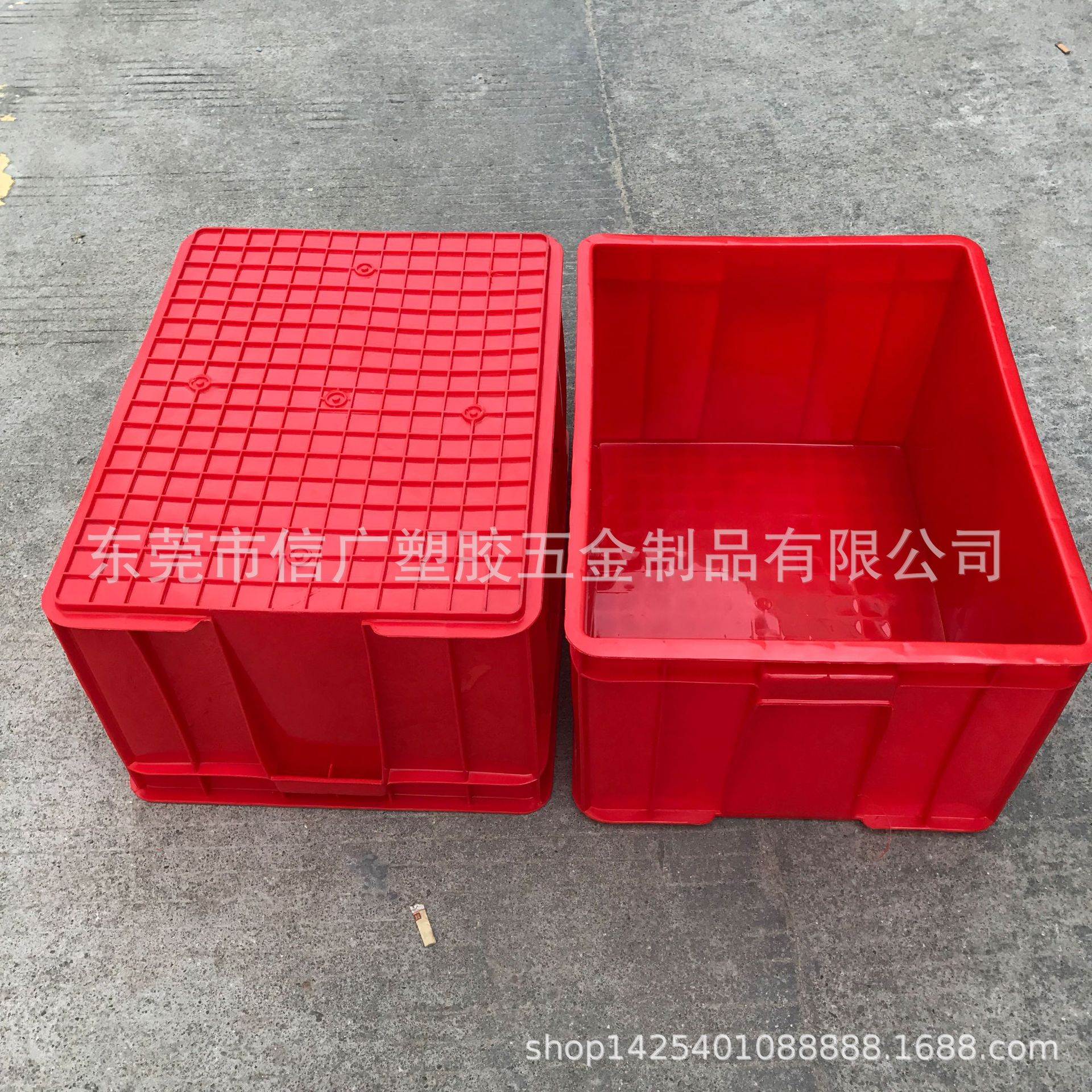 红色物料收纳箱 工厂车间中转箱 长方形胶框 加厚 耐酸碱 耐高温