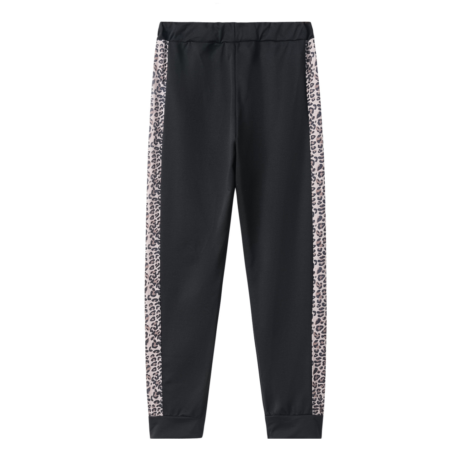 leopard print long-sleeved pocket plus velvet printed zipper hoodie trousers NSYF1825