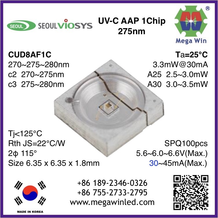 ӦLEDCUD8AF1C275nm书3.3ߺPCB