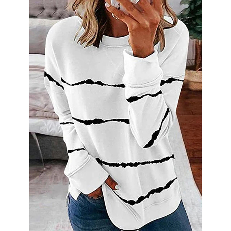 printing round neck long sleeve ladies T-shirt NSKX5944