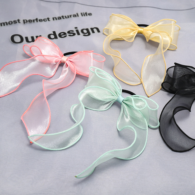 New Fashion Bow Tie Rope Korean Sweet Streamer Cheap Scrunchies Wholesale display picture 7