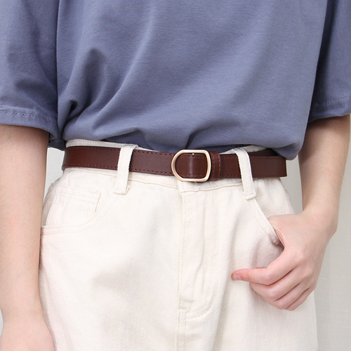 Hollow-Free Belt Women's Denim Jeans, Korean-Style All-Match Waistband—Instagram-Famous, Same Design as Influencers', Black Waistband for Student Skirts