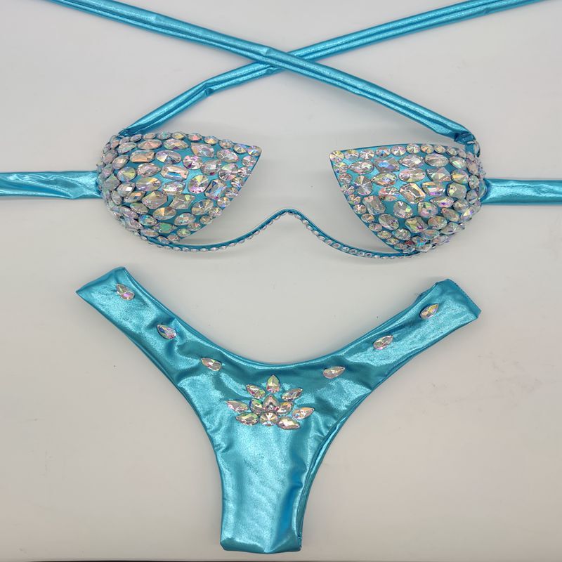 2020 new bright diamond bikini swimsuit sewing diamond bikini popular swimsuit bikini