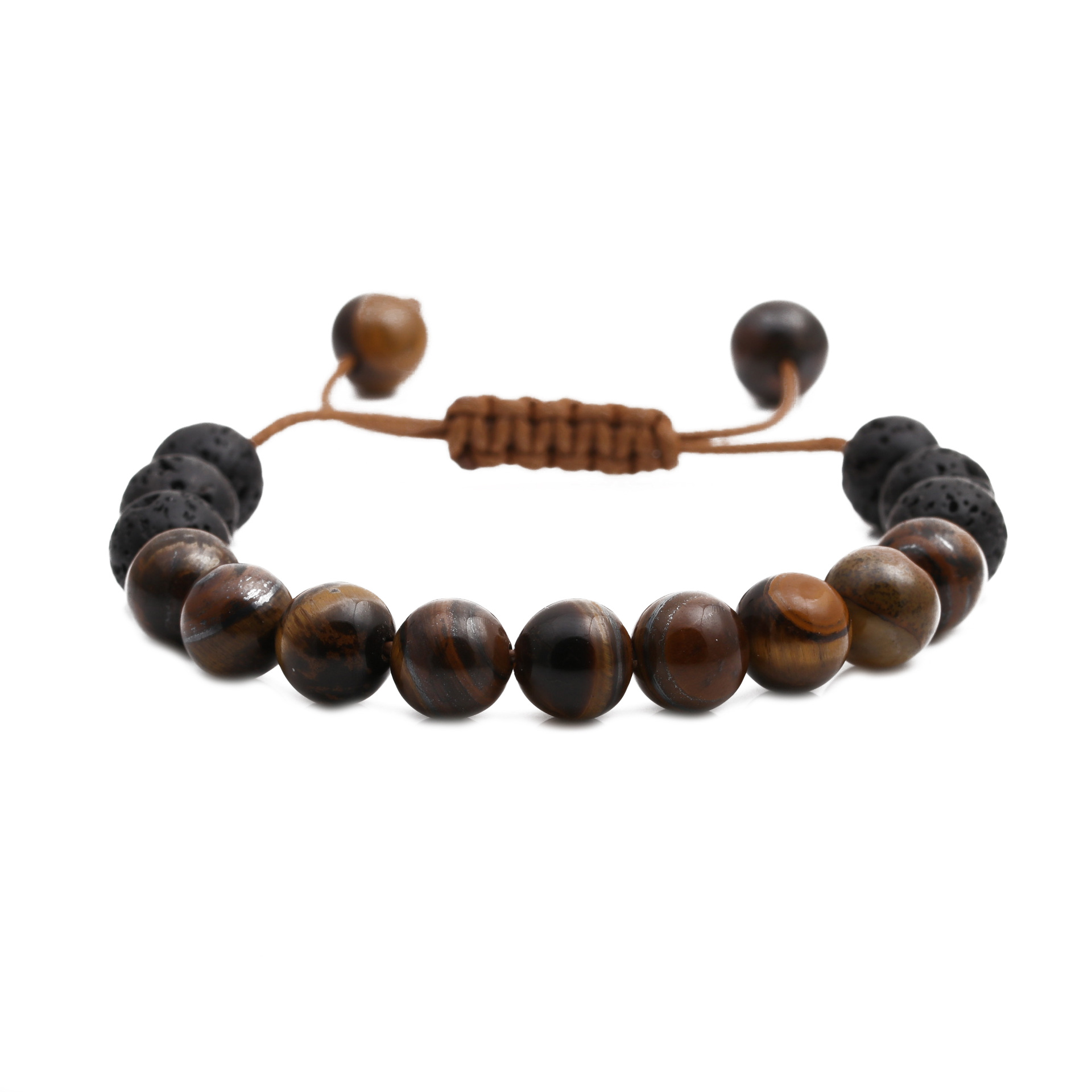 volcanic stone tiger eye turquoise powder spar bracelet