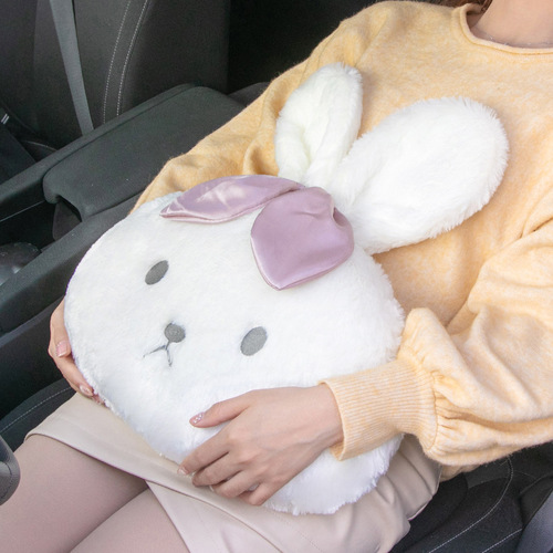 Four Seasons Car Headrest Cushion Cartoon Cute Rabbit Car Neck Pillow Plush Comfortable Car Pillow