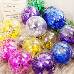 AliExpress Direct Supply Influencer 12-Inch Transparent Confetti Latex Balloons – Glittery Balloons for Birthday Party Decorations