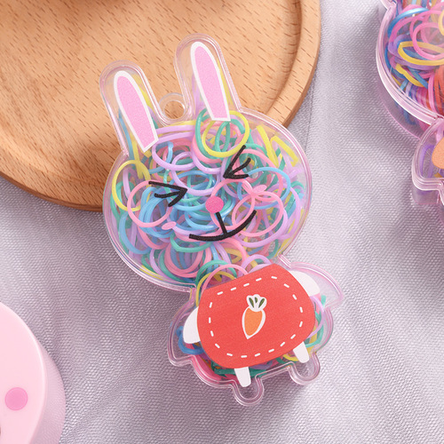 Boxed thickened disposable rubber band children's hair band girl's hair cartoon headband set baby internet celebrity hair accessories