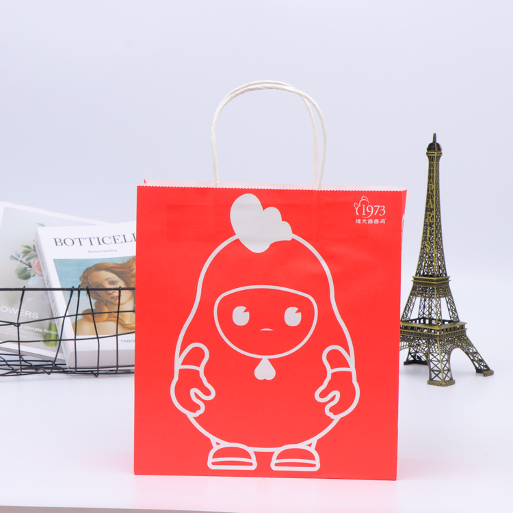 现货定制牛皮纸外卖袋 通用服装店购物袋 广告礼品包装手提袋定做