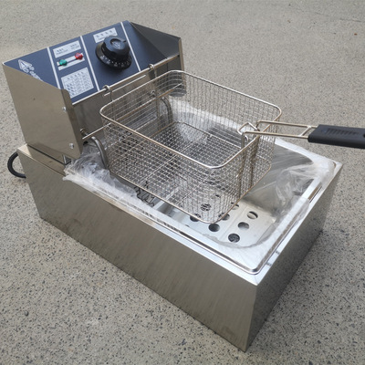 迈芝星电热油炸炉卷煎饼炉子单缸单筛电炸锅麻辣烫创业小吃设备|ru