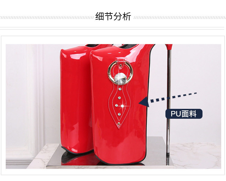 Giày cao gót nữ gót nhọn màu trơn phong cách Âu Mỹ dự tiệc — Màu đen, Màu đỏ, Đỏ đào chi tiết 5