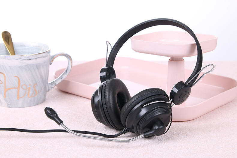 Tc-Q4 Computer Headset with Mark Wired Headset Single Line Computer USB Computer Headset