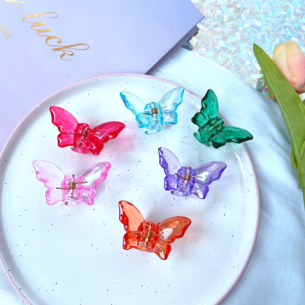Reine Farbe Schmetterling Mädchen Haarschnitt Mit Zähnen Pony Clip Großhandel display picture 4