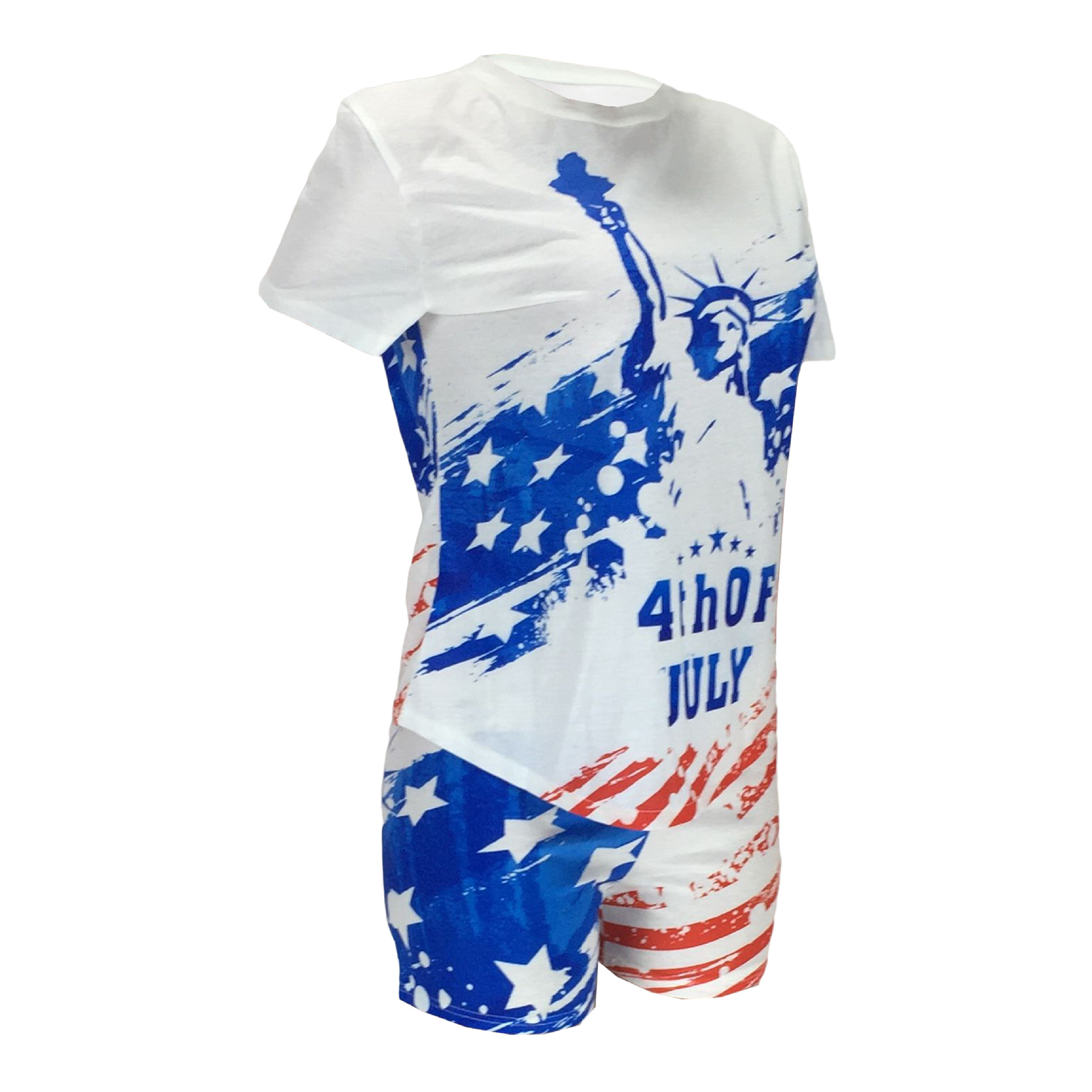 American Flag Independence Day National Day Flag Top & Shorts Set NSFZ62384