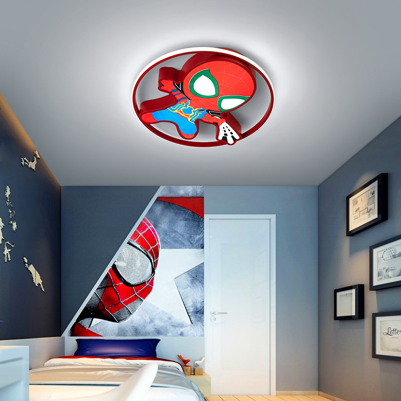 儿童房灯蜘蛛侠简约现代吸顶灯led北欧温馨男孩女孩房间卧室灯具