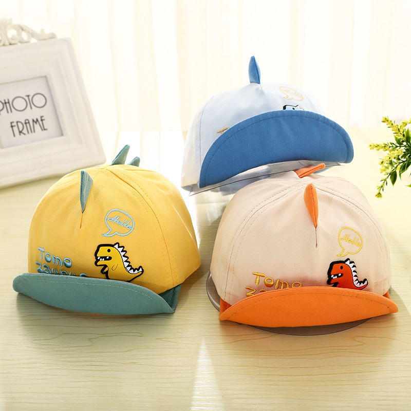 小恐龙儿童鸭舌帽2020新款儿童帽子春软檐宝宝帽子棒球帽子MZ8756|ms