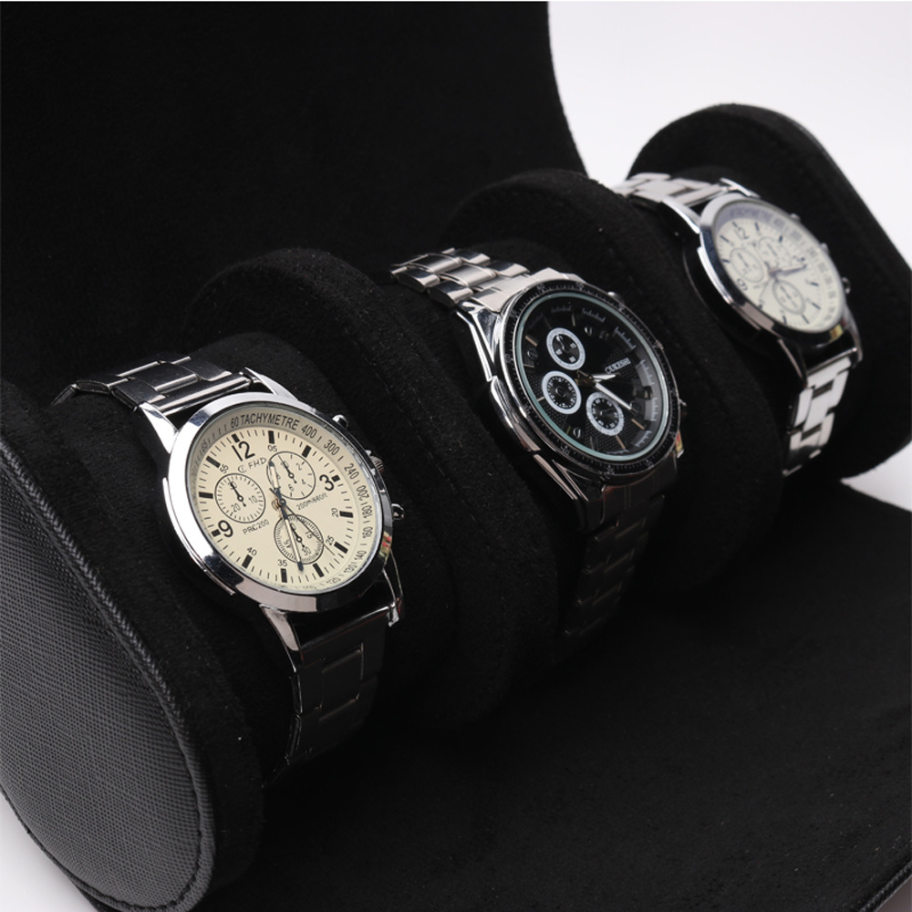 Spot Wholesale Amazon Hot Selling Watch Packaging And Storage Light Luxury Three Pack PU Leather Watch Box