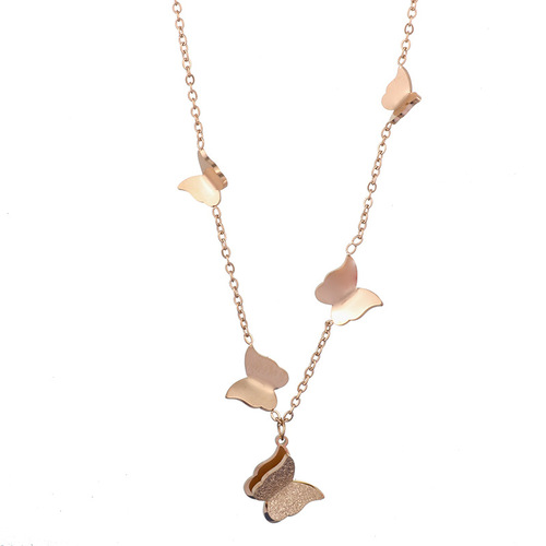 Adorable butterfly non-fading necklace female trendy internet celebrity ins cold style design neck necklace light luxury clavicle chain