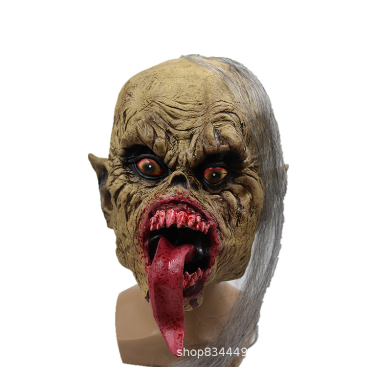 Halloween larga lengua fantasma horror tocados Ghost Festival bar fiesta mascarada rendimiento props truco divertido