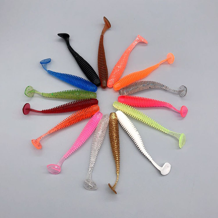 15 Colors Soft Paddle Tail Fishing Lures Fresh Water Bass Swimbait Tackle Gear