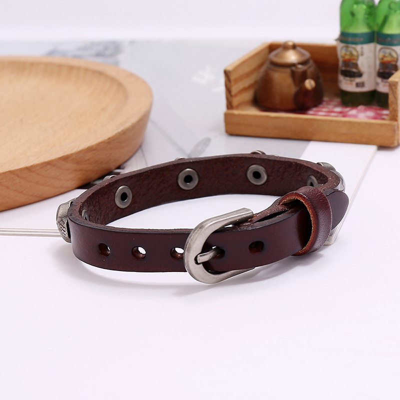 Hot-selling accessories new punk style skull leather trend men and women student jewelry bracelet
