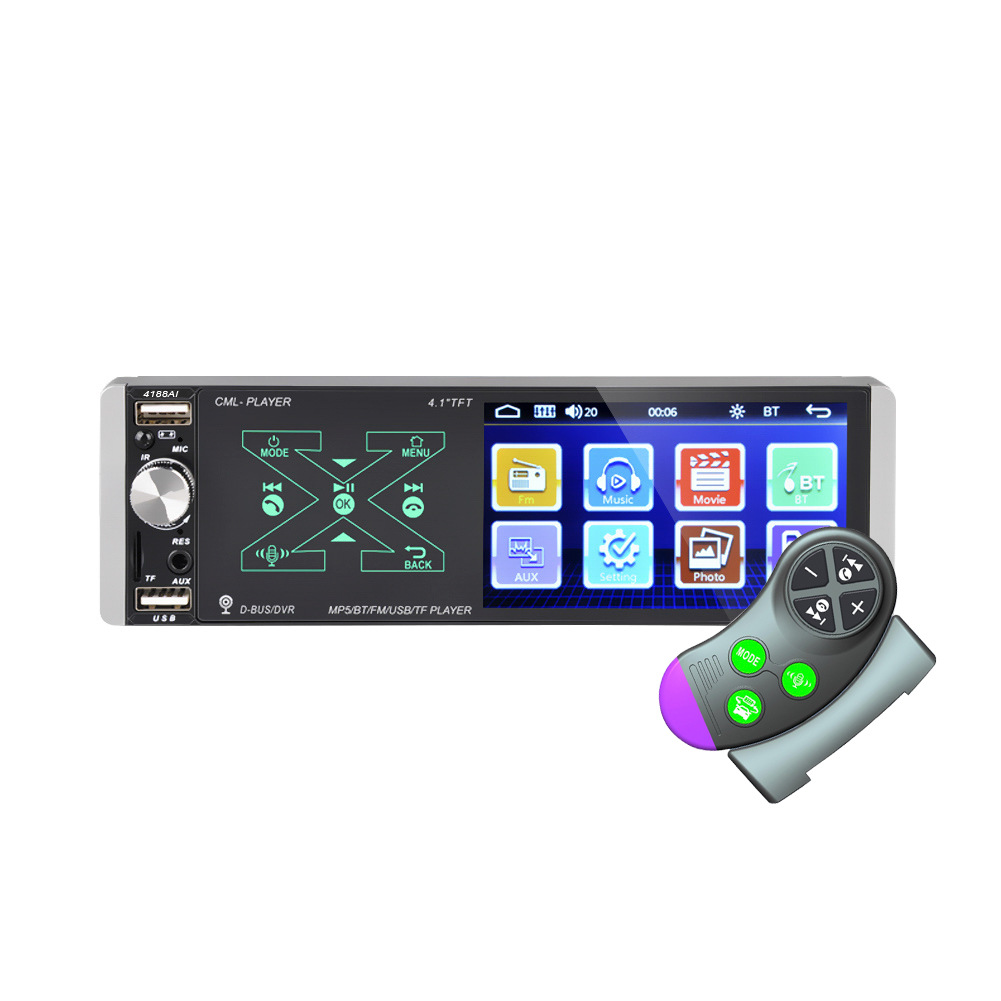 4.1-inch Voice Controlled Car MP5 Player Bluetooth Hands-free USBFast Charging4188 AI