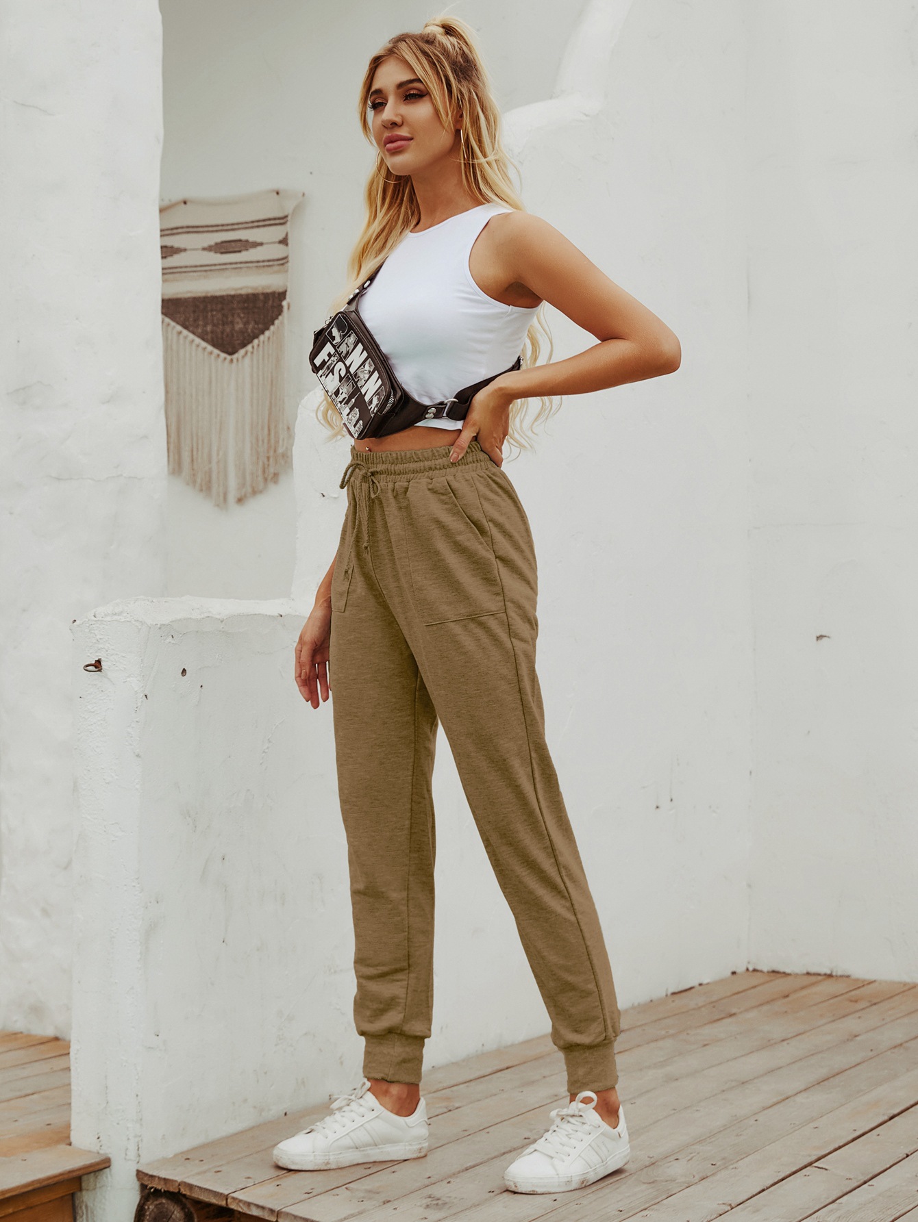 casual high waist sweater trousers NSJM64503