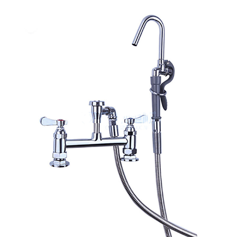 Commercial kitchen soup pot faucet in-wall hot and cold single temperature faucet shower