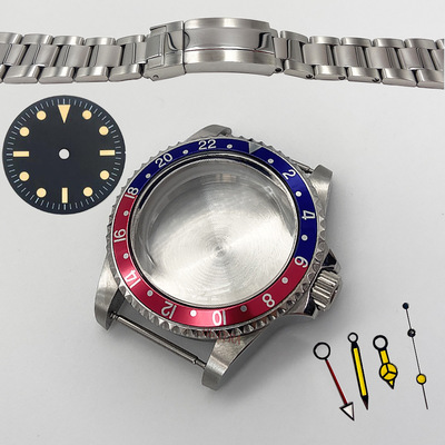 40mm watch case steel strip suit Acrylic Glass Aluminum ring 316L stainless steel China Pearl 3804 Movement