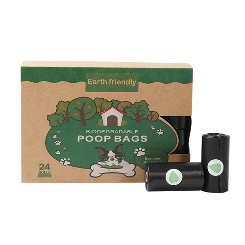 epi degradable black pet waste bag dog poop bag pickup bag manufacturer
