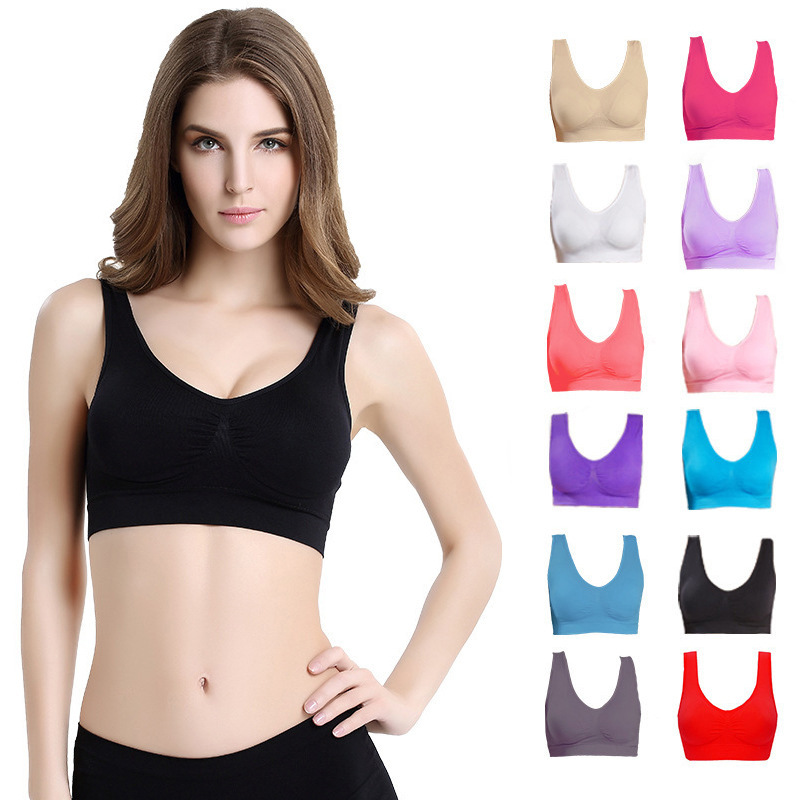 Foreign Trade Double-layer Girls' Seamless Sports Bra Large-size Non-rimmed Vest Seamless Yoga Adjustable Underwear