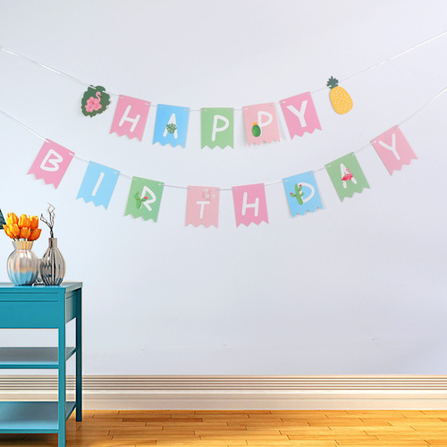 Baby Birthday Flamingo Dinosaur Party Decoration Birthday Banner Happy Birthday Letter Banner