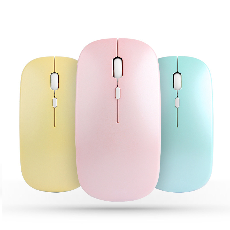 charge Bluetooth mouse 2.4G + 5.0 Bluetooth Dual wireless Mute mouse pinkycolor factory wholesale