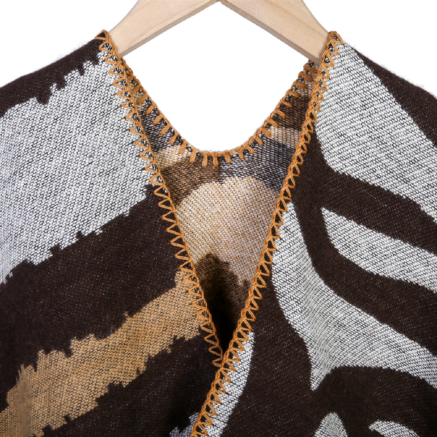 2024 new outerwear autumn winter street fashion versatile irregular stripe pattern i mitation cashmere shawl_voghion.com