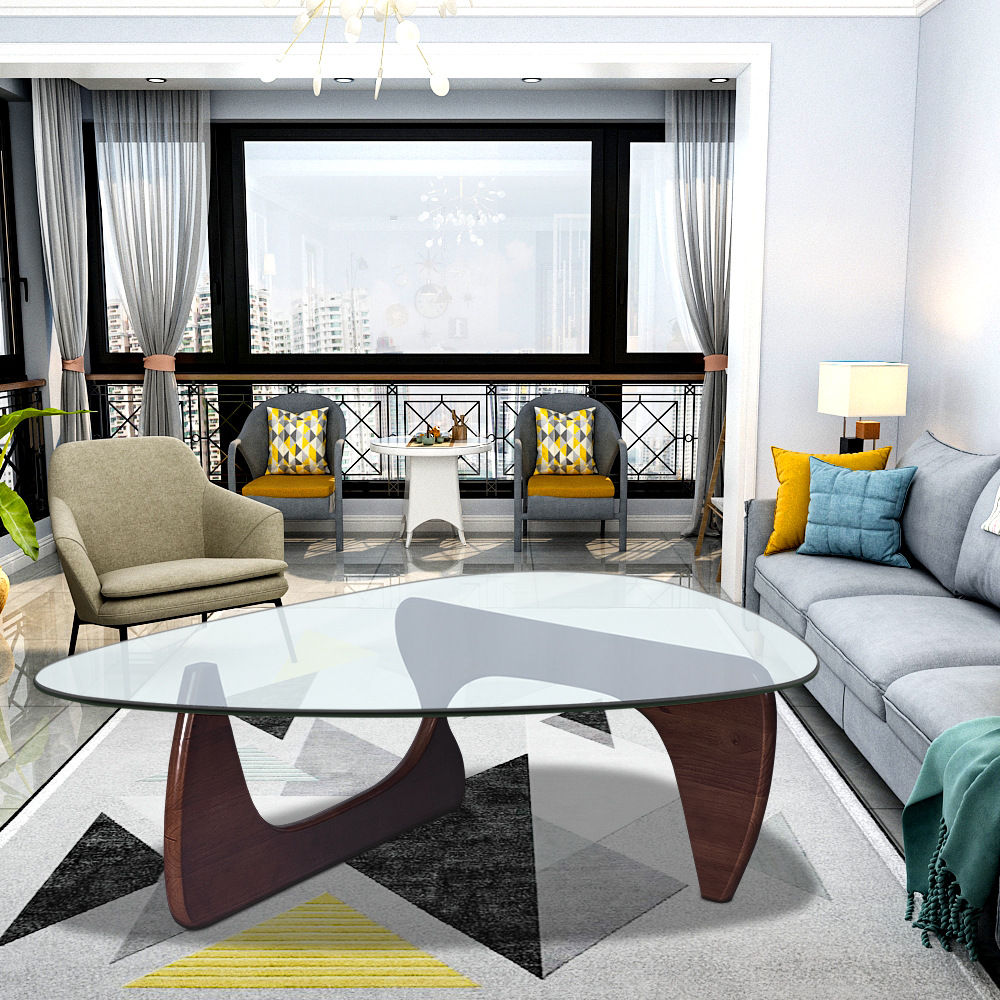 TY110-12D 本野口勇三角茶几钢化玻璃三角茶几沙发茶几