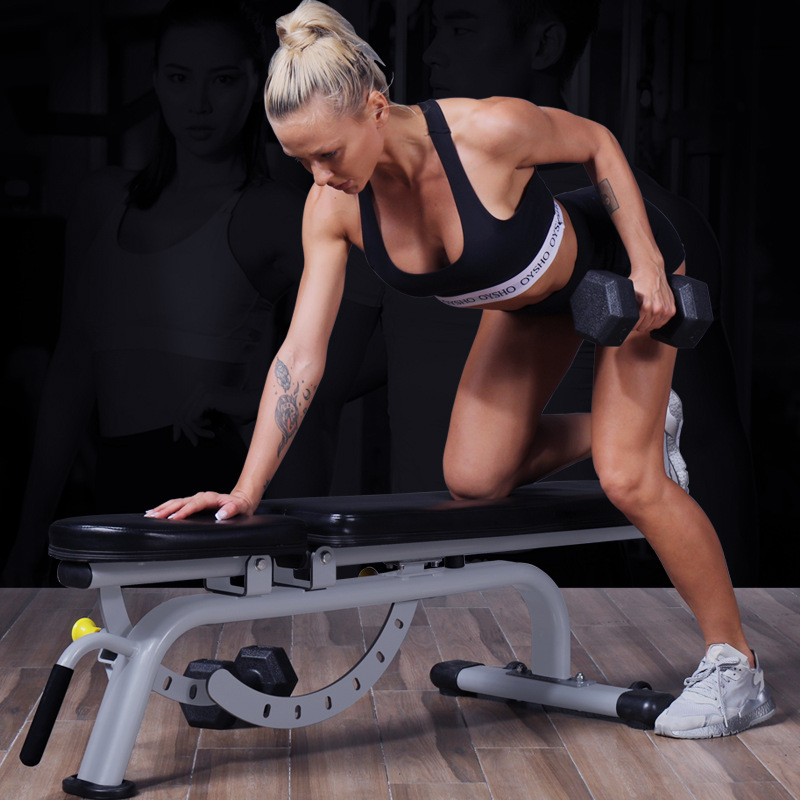 Multifuncional luz comercial mancuerna Banco Silla de empuje supina músculo abdominal tablero equipo de fitness entrenamiento móvil Barbell taburete