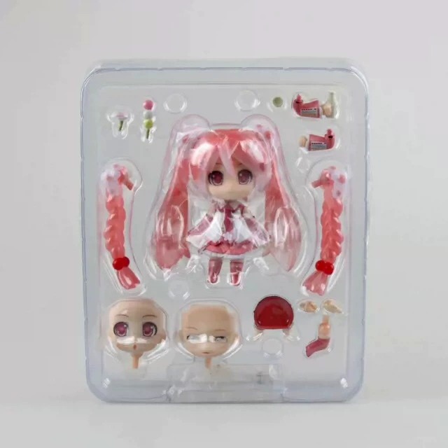 Фигурка (Hatsune Miku Sakura 2015) Q-версия, сменные лица, ПВХ, 10 см с подставкой