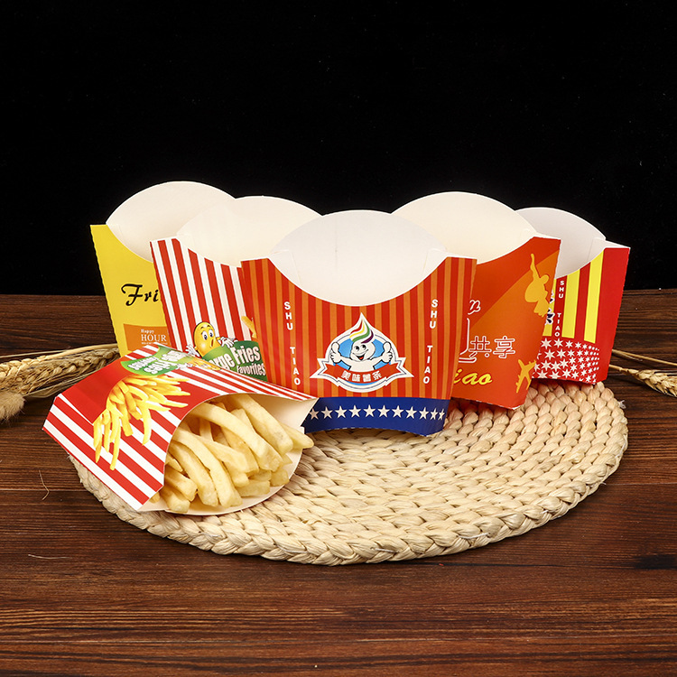 热卖产品 烘焙食物纸质包装盒 薯条纸盒包装 鸡米花纸盒包装