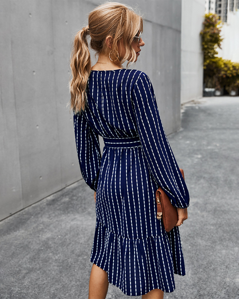 autumn 2020 simple striped dress for women NSKA215