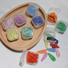 韓版糖果色迷你髮夾3cm滴油聰粉小邊夾寶寶BB夾基礎髮夾盒裝