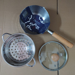 雪平鍋430不鏽鋼奶鍋輔食鍋泡麵鍋小煮鍋燃氣電磁爐適用帶304蒸格