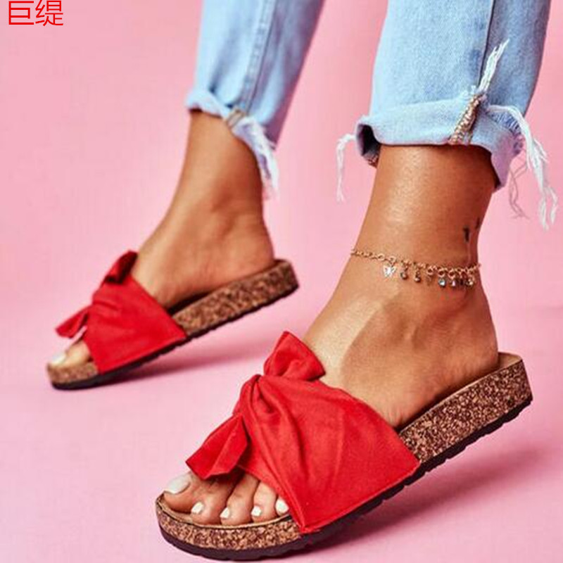 Spring And Summer Flat Bow Ladies Sandals