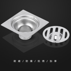 Manufacturer direct sale 8*8 stainless steel small floor drain, DN40 bathroom stainless steel square odor-proof floor drain