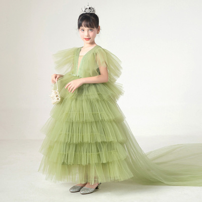 Girls dress flower girl wedding princess skirt children little girl pengpeng gauze performance Birthday Dress