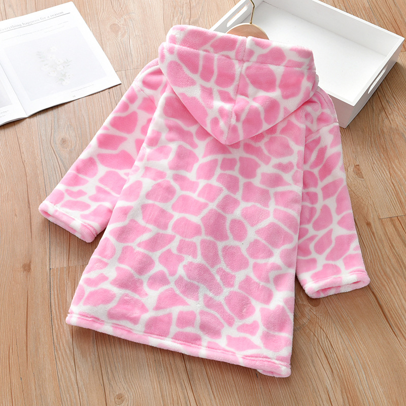 어린이 목욕 가운 플란넬 2024 새로운 가을  가을 겨울 소년 파자마 소녀 산호 양털 홈 의류 트렌디