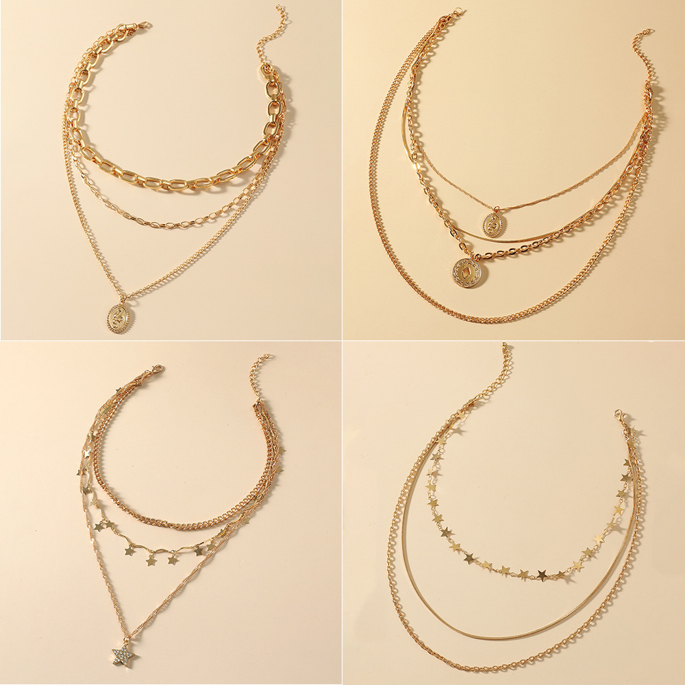 Hot Selling Multi-layer Hip Hop Metal Thick Chain Long Necklace display picture 8